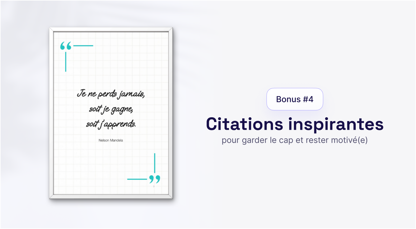 Bonus #4 - Checklists et tableaux de suivi