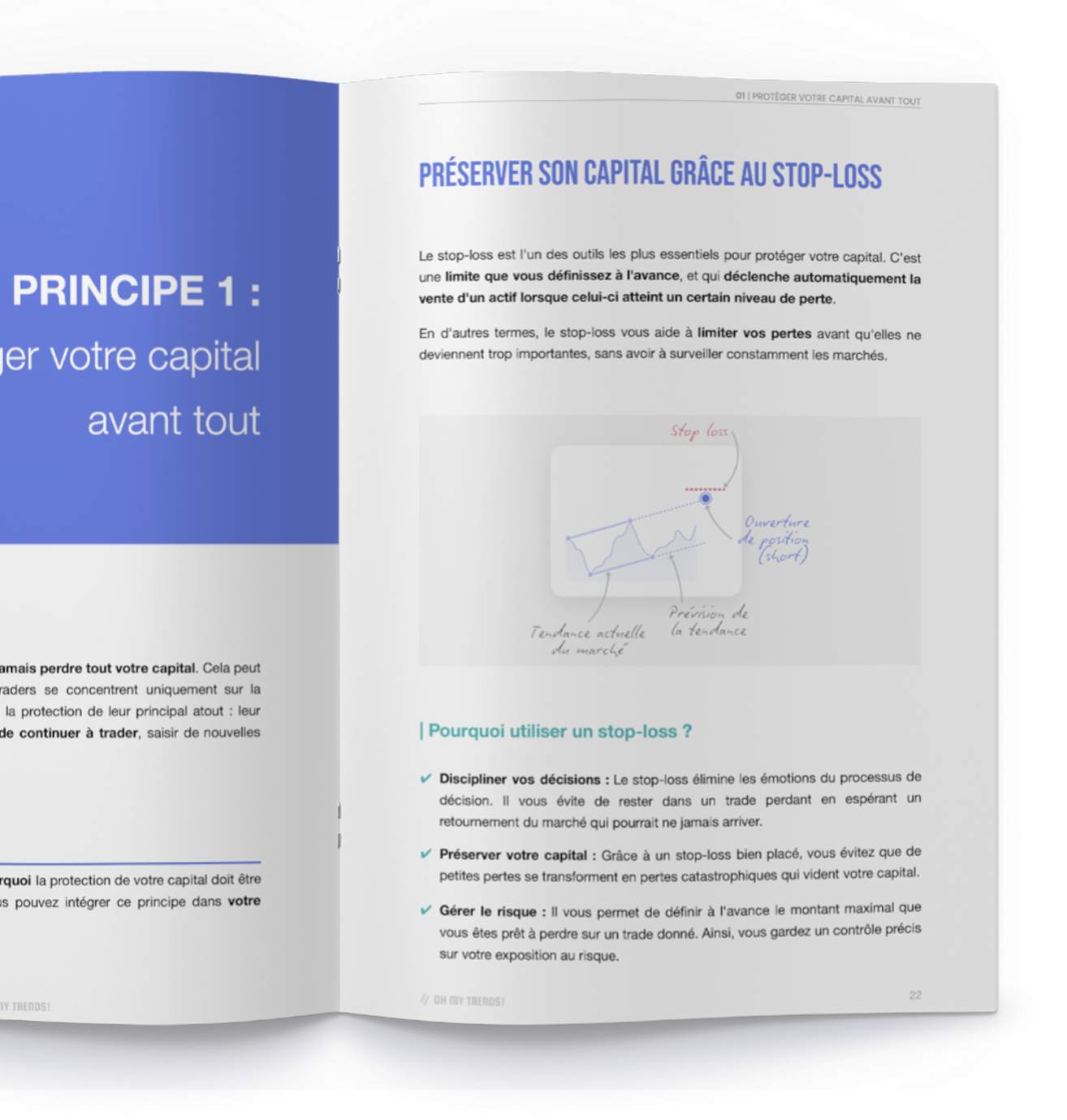 Open book mockup - Contenu du guide money management